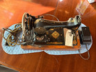 Sewing Machine Antique Singer   9243306 And 7634112 With Camel Wooden Case