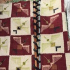 Peru  Handmade Rug Textile Geometric Bird Design Red Cream 