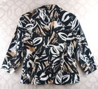 Harve Benard Blazer Jacket Womens Medium Black White Floral Long Sleeves
