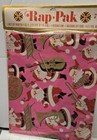 Vintage Gibson Greetings Pink Santa Claus Christmas Wrapping Paper Ephemera