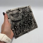 Vintage German Metal Wall Plaque Religious Relief 1950 Silver Tone Home Decor 6 