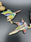 Antique Chinese Cinnabar Enamel 9 Birds Cloisonne Hand Carved Beads Necklace 44   