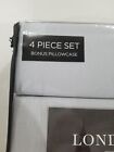 Nwt London Fog 4 Piece Sheet Set Twin Size Gray Bedding