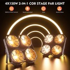 4x150w Par Light Dual Color Cob 2in1 Spotlights Disco Show Stage Lighting Dmx
