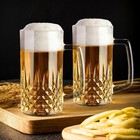 Clear Large Beer Mugs For Freezer  20 Oz Large Heavy Glass Mug With Handles
