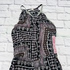Entro Womens Large Romper Pants Halter Black Print Casual Jumpsuit