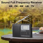 Portable 5 Band Fm am sw lw tv Radio Receiver Stereo Speaker Alarm W  Headphone