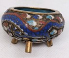Vintage Miniature Chinese Cloisonne Enamel Tripod Censer Incense Burner 1 75 