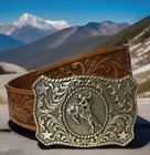 Justin Kids Usa Belt         bronco Busting Leather Size 24 Nwt Rare 