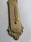 Antique Victorian Art Nouveau Cast Brass Thermometer Holder