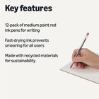 Amazon Basics Ballpoint Pens  Medium Point 1 0mm  1 Count  pack Of 12   Red