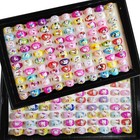 Wholesale100pcs Mixedlots Cute Cartoon Ring Kids Resin Lucite Rings Partyjewelry