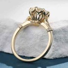 Art Deco Vintage  Lab Created Diamond Filigree 14k White Gold Fn Engagement Ring