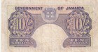 Jamaica 1955 10 Shillings Circulated Banknote  Pick 39