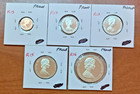 1974 B v i  British Virgin Islands Lot Of Five Coins 1-5-10-25-50 Cents  proof  