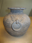 Ancient Han Dynasty 206 Bce-220ce Grey Pottery Pot Jar Ring Handles China