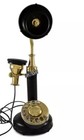Antique Brass Candlestick Telephone - Vintage Rotary Dial Home   Office Decor