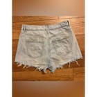 90 s Inspired Garage Light Wash Distressed Festival Denim Cutoff Jean Shorts