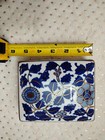 Vintage Chinoiserie Trinket Box Casket Gold  Blue  White Porcelain