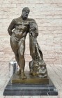 Greek Mythology Farnese Hercules Bronze Statue Signed Glycon Home Deco