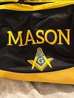 Black   Yellow Master Mason Square Compass Duffel Bag Tote Zipper Travel Gym New