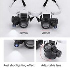 Headband Head Magnifier 8 Lens Led Light Jeweler Watch Loupe Magnifying Glasses