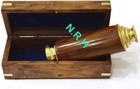 Brass 14  Telescope With Wood Box -pirate Spy Glass Barlow Lens Beginner Skill