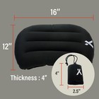 Inflatable Backpacking Pillow Black W  Quick Inflation   Adjustable Firmness