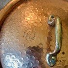 Copper Brass Vintage Hammered Italian Pot lid Makers Mark 