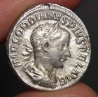 Horseback Denarius Ancient Roman Empire Silver Coin Gordian Iii 240ad Rome Vf