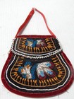 Antique Victorian Era  C1860-80s Iroquois Indian Beaded Pouch - Classic Example