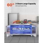 60  Commercial Freezer Preparation Worktable Undercounter Stainless Steel 2 Door