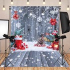 8x10ft Christmas Wood Wall Floor Backdrop Winter Snowflake Photography Backgr   