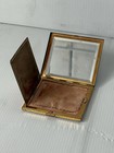 Vintage Art Deco Faux Tortoiseshell Powder Compact Gold Tone Makeup Mirror Ddp