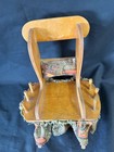 Vtg Wooden Rocking Chair Pin Cushion  Spool Thread Holder Sewing