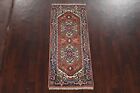 Geometric Red  Navy Blue Oriental Heriz Serapi 3 x6  Indian Rug Handmade Carpet