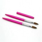 Kolinsky Acrylic Nail Brush Quality Metal Handle With Cap Size 6 To 20  crimped 