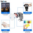 Selens 4in1 Magnetic Speedlite Flash Modifier Sphere Diffuser Filter Gel