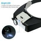 Jeweler Magnifier Headband Headset Led Head Lamp Light Magnifying Glass Loupe Us
