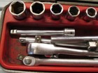 Vtg Craftsman 15 Pc 1 4  Dr Socket Ratchet Set In Metal Box  Mixed  Series Usa