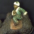 Defective Antique Signed Camel Bowing Down Mongol Chinese Riding Enamel  G3d