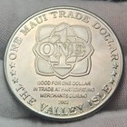     2002 Maui Trade Dollar Coin Token Hawaii W  Coa - Humpback Whale   Calf - Ch-m