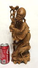 Fine Old Or Antique Chinese Wood Carved God Of Longevity Figure Statue