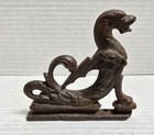 Art Nouveau Cast Iron Winged Dragon Ornament Hardware Mount Decor Fantasy