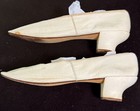 1850   s Women   s Small White Kid Leather Wedding Slipper Shoes  Zz509