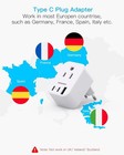 European Travel Plug Adapter  Foldable International Power Adapter  Type C Adap