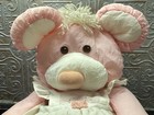 Vtg 1987 Fisher Price Puffalump Pink Mouse White Dress Stuffed Animal Toy  8013