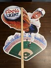 Vintage Huge Tin Coors Light Beer Baseball Sign