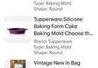 Tupperware Silicone Round Form Royal Purple Amethyst Cakes Baking Mold New