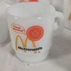 Vintage Fire King Mcdonalds Good Morning Milk Glass Stacking Coffee Mugs Set Of